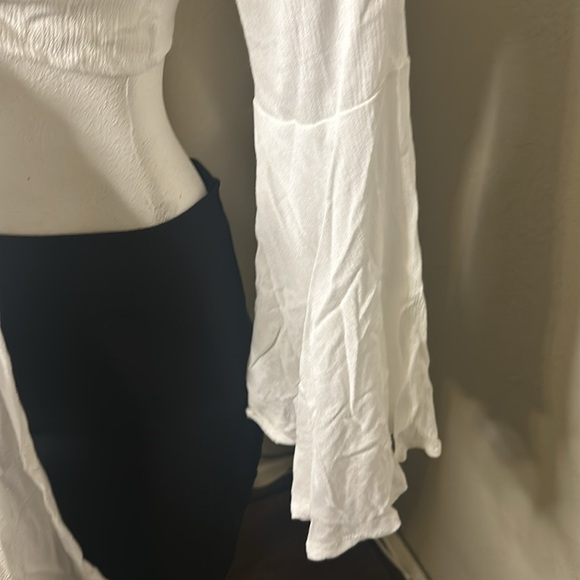 White Boho Crop Front Tie Top - Picture 4 of 4